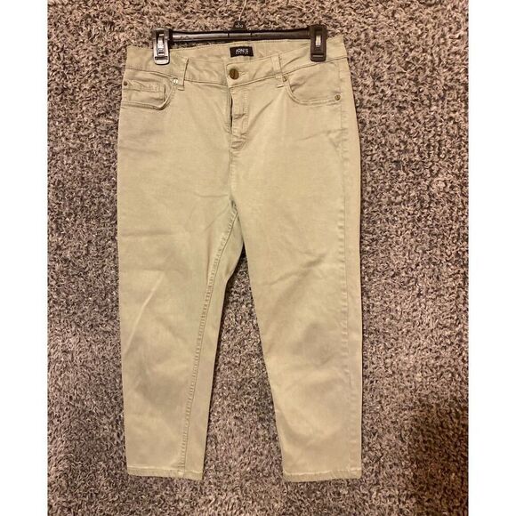 Jones New York Women's Capri Pants Size 8 Green Casual Solid - Picture 1 of 5